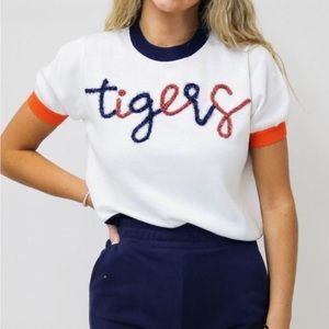 Queen of Sparkles Auburn Tigers Short Sleeved Sweater
